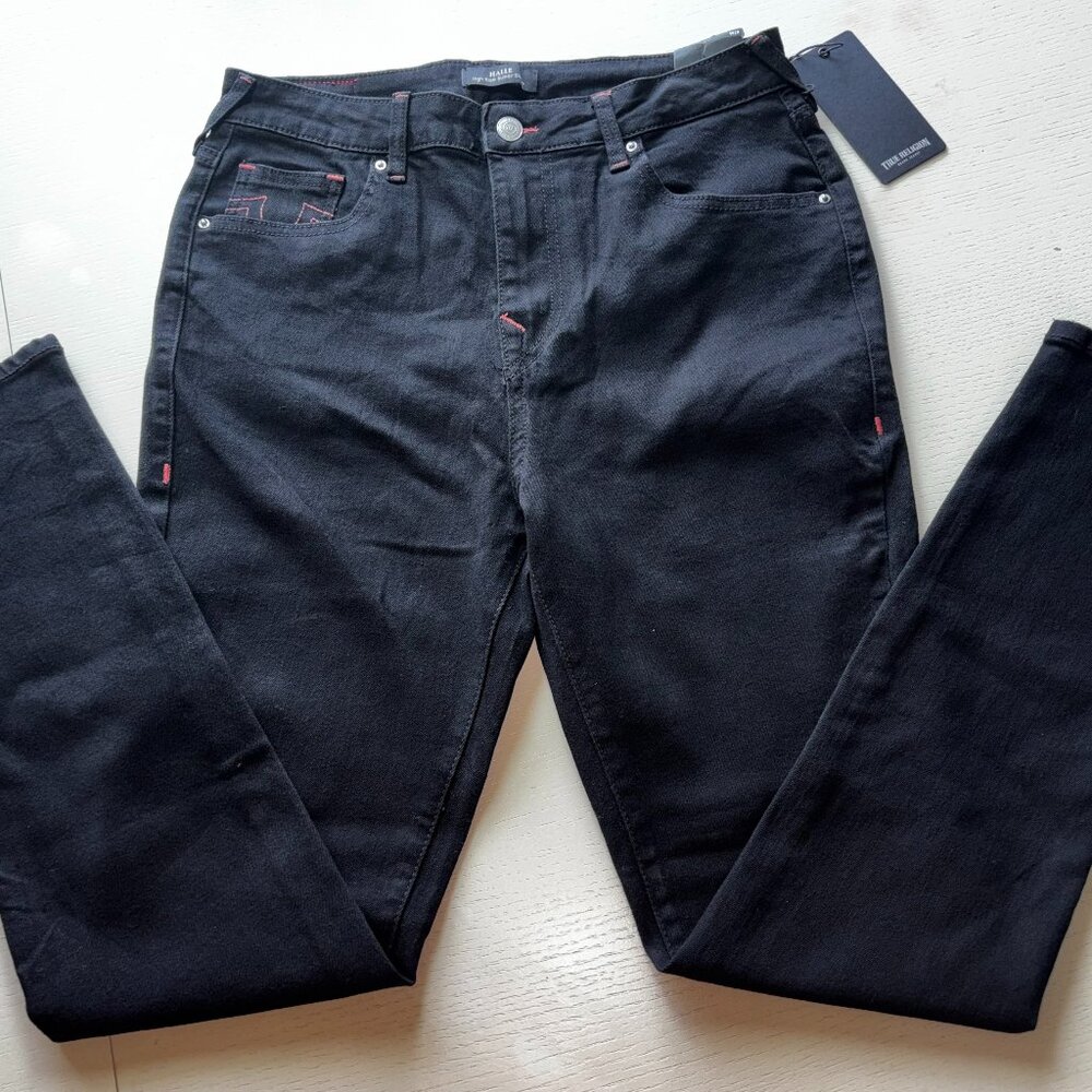 True Religion Halle High Rise Super Skinny Black Jean